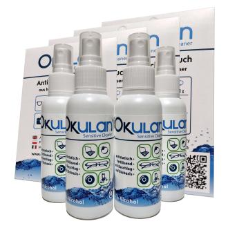 OKulan Set Quattro Sensitive Cleaner Brillenreiniger + OKulan Anti-Beschlag-Tuch